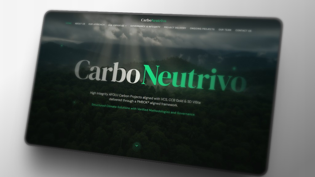 CarboNeutrivo desktop website mockup